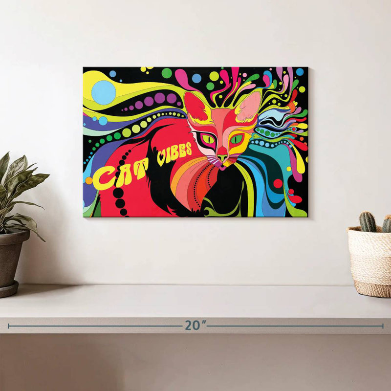 Brampt Psychedelic Cat Vibes, 8" H x 12" W