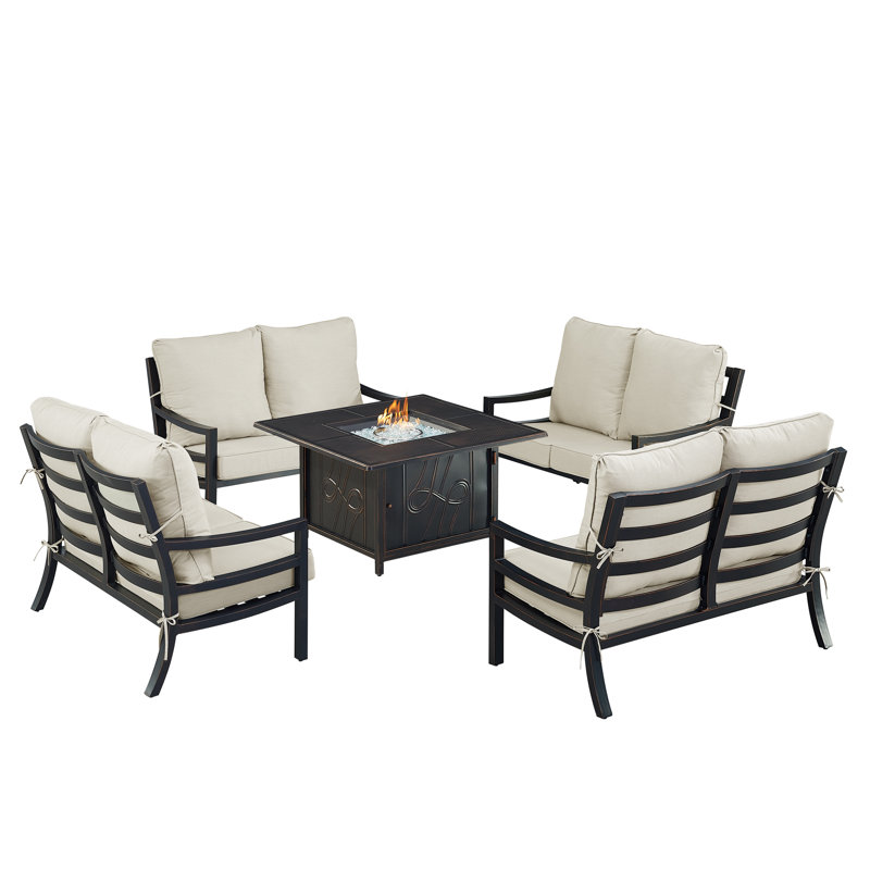 Ferrentino Outdoor 6 - Piece Conversation Set, Light Gray