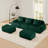 Boneless 114" Modern U-Shaped Modular Sectional Sofa for Living Room,Flannelette Fabric,Oversized 3-Seater Couch,boneless sofa ,Movable Ottoman,Buckle connection,Anti-slip Design,No Assembly-903067324