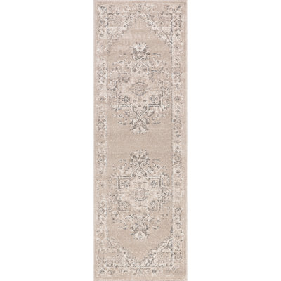 Gena Distressed Transitional Medallion Area Rug
