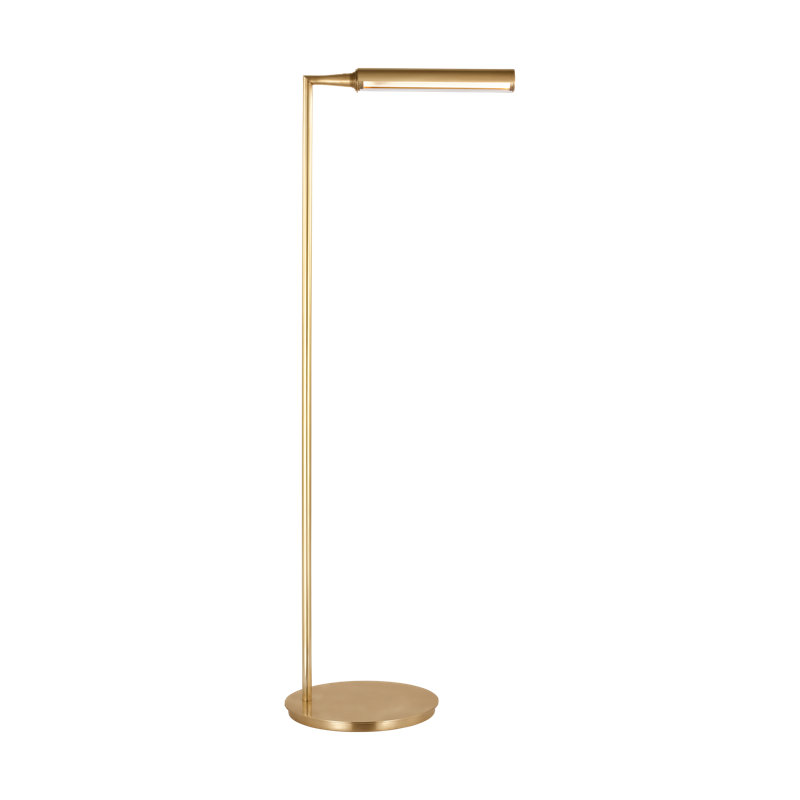 Poza LED Task Floor Lamp, Hand-Rubbed Antique Brass