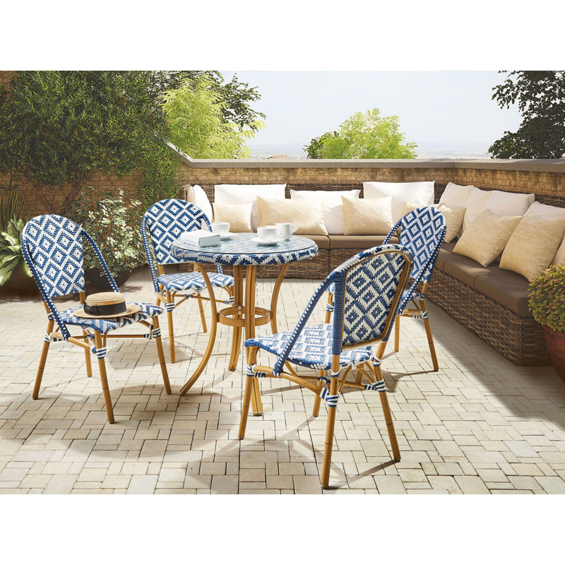 Ginjiro Round Metal Outdoor Bistro Table , 70cm cm W 70cm cm D