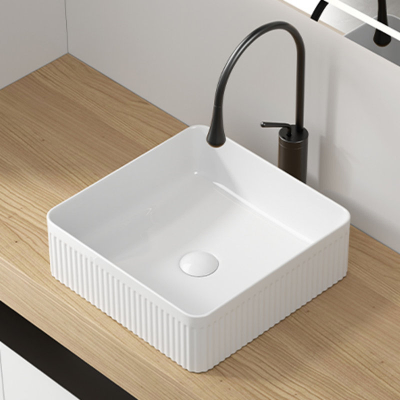 Lavabo rectangulaire 15 po X 15 po Lavabo à main en céramique
