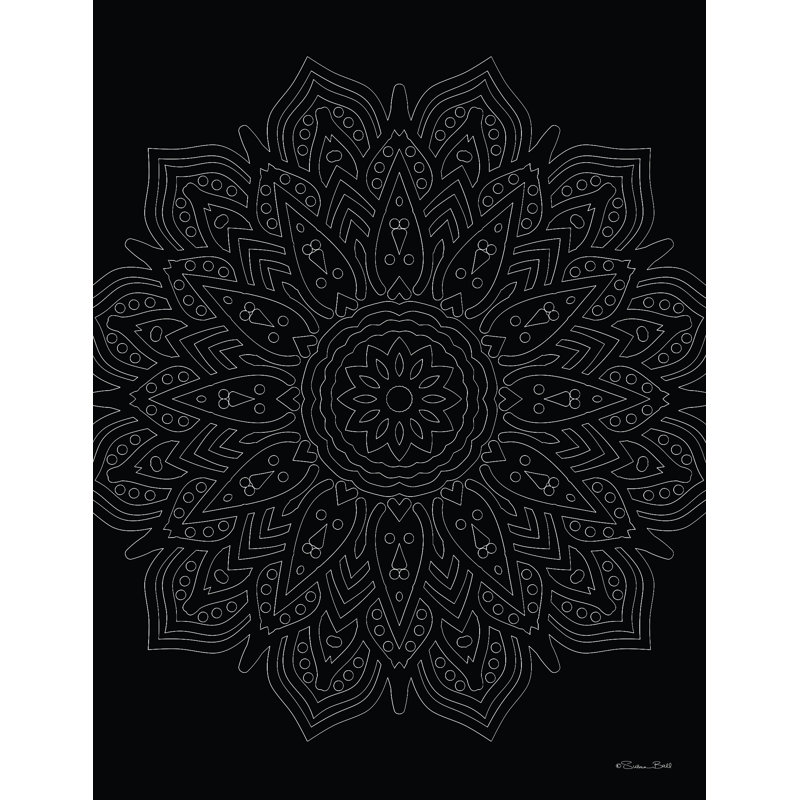Mandala sur fond noir 3, H 18 po x l 12 po