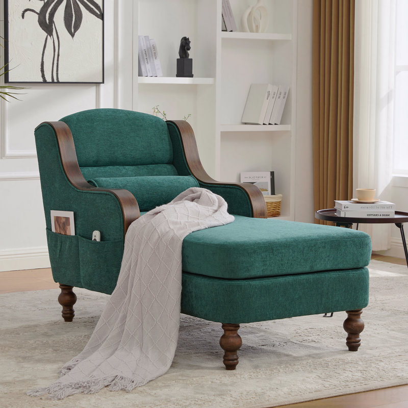 Chaise longue surdimensionnée en tissu pour l'intérieur - siège large, fauteuil-lit, canapé de lecture, Émeraude