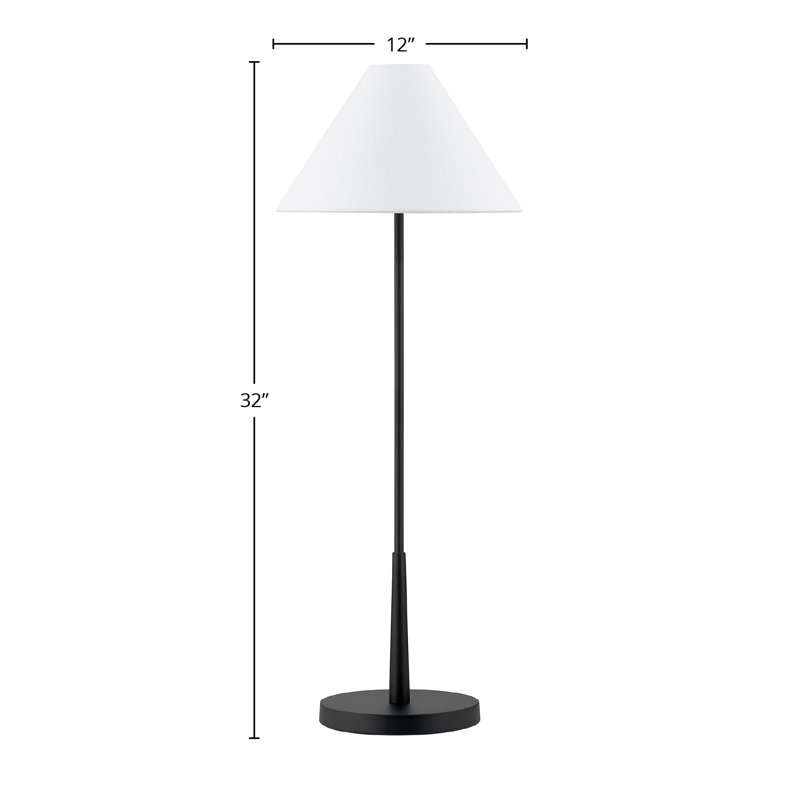 Lampe-buffet 32 po avec abat-jour en lin Barry, noir