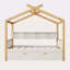 Lit simple en bois avec structure en bois originale, lit gigogne simple et bibliothèque pour enfants ou chambre d'amis
