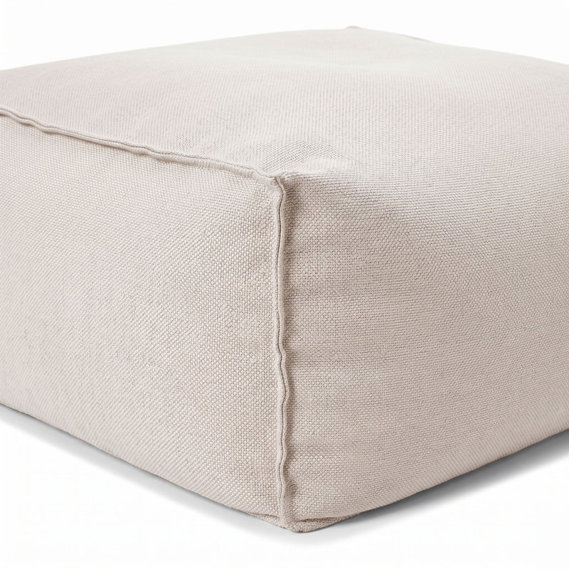 Chamonix Indoor/Outdoor Beanbag Pouf/Ottoman, Beige