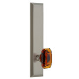 Grandeur Fifth Avenue Tall Plate Double Dummy with Baguette Amber Crystal Door Knob