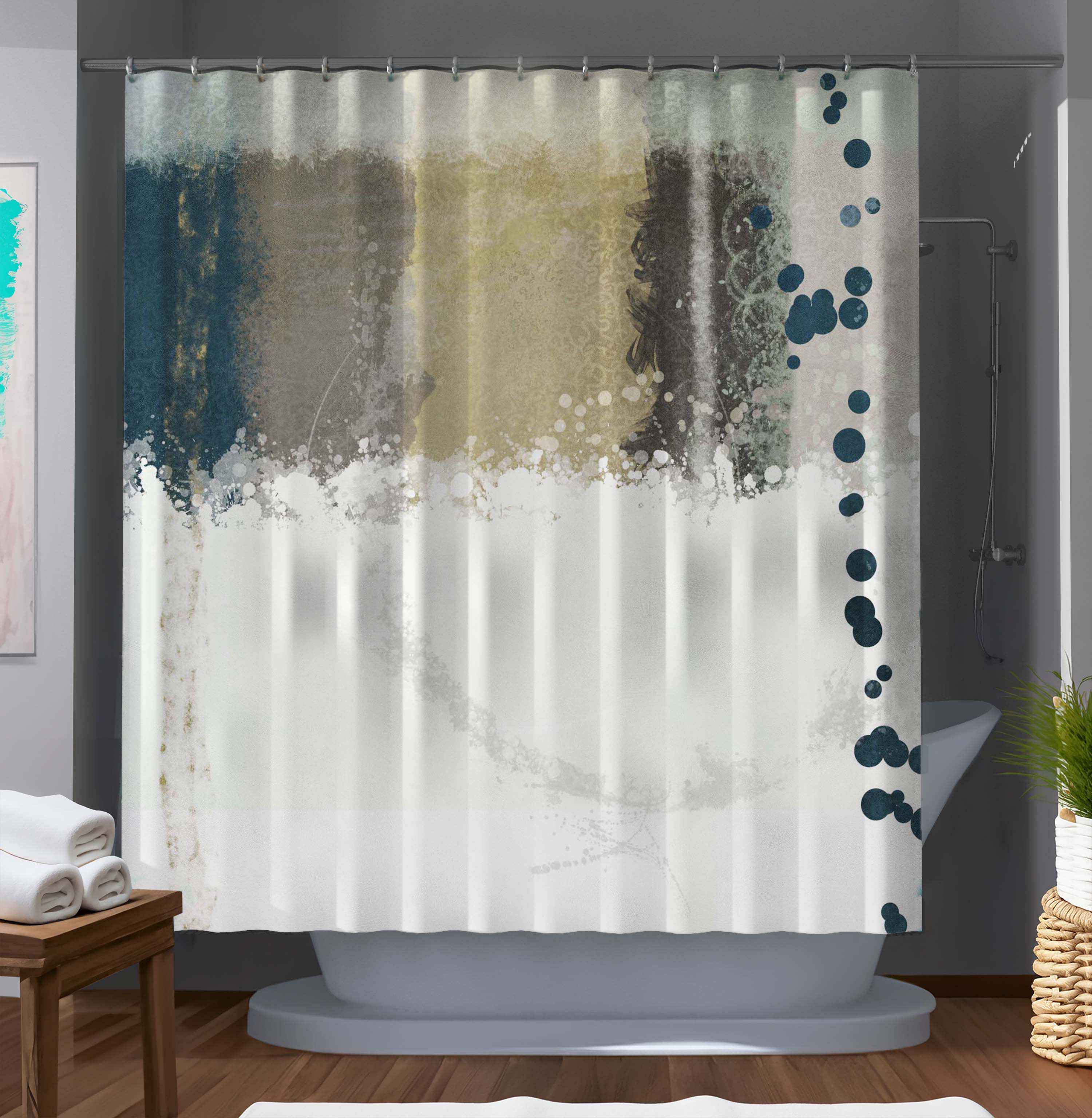 LeRoi Products Abstract Shower Curtain | Wayfair