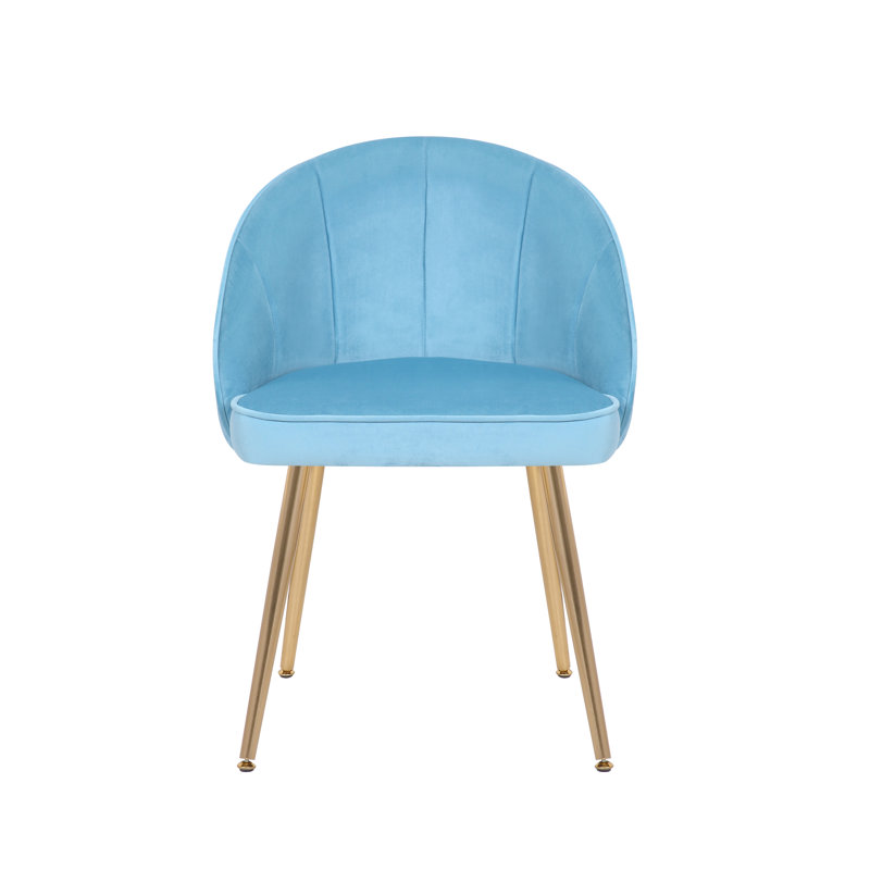 Mccain 45cm H Velvet Upholstered Upholstered Back Side Chair, Aqua
