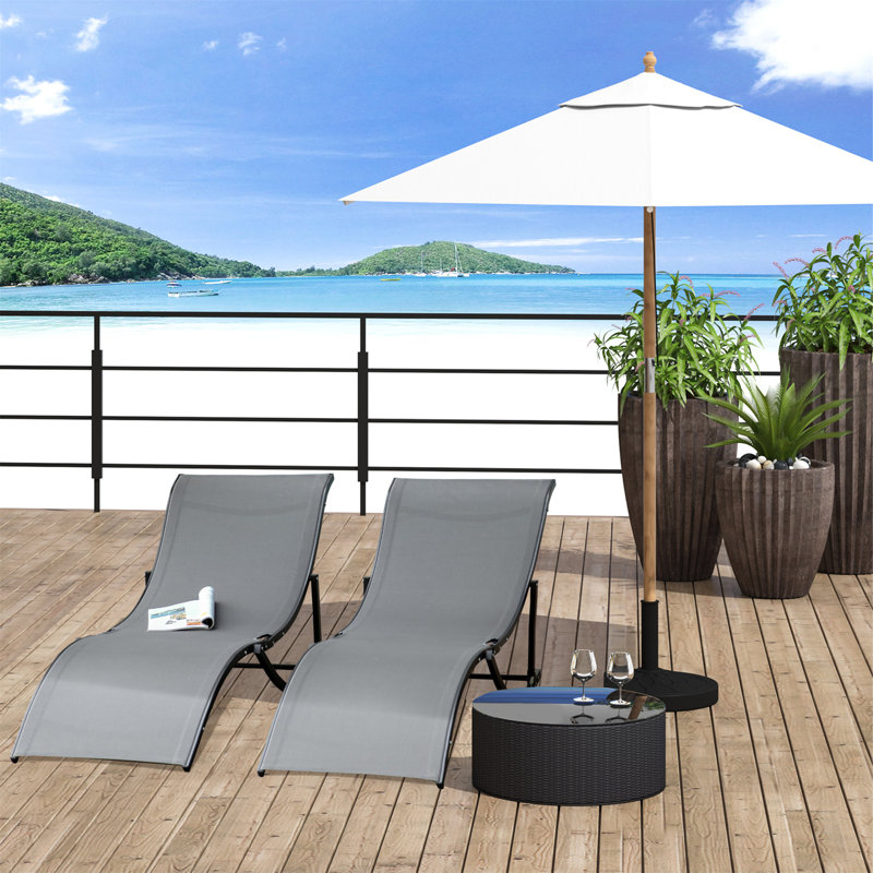Aymelia 165cm Long Reclining Single Chaise, Grey
