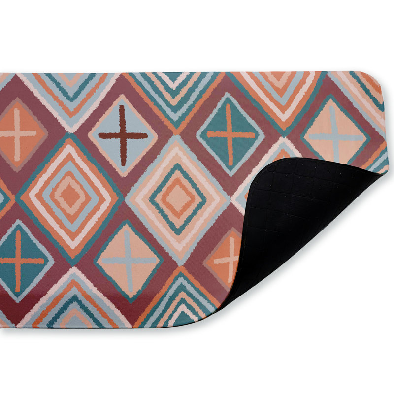 Bold Geometric Patterns Printed Anti-Fatigue Floor Mat, design by Darlene Seale, 30"x18"