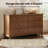 Victoria Transitional 66''W 6-Drawer Dresser with Knife-Edge Top Panel and Solid Wood Legs-1594034664