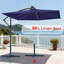 Parasol de terrasse 8,2 pi à DEL: Protection contre le soleil et la pluie avec éclairage ambiant-236663229