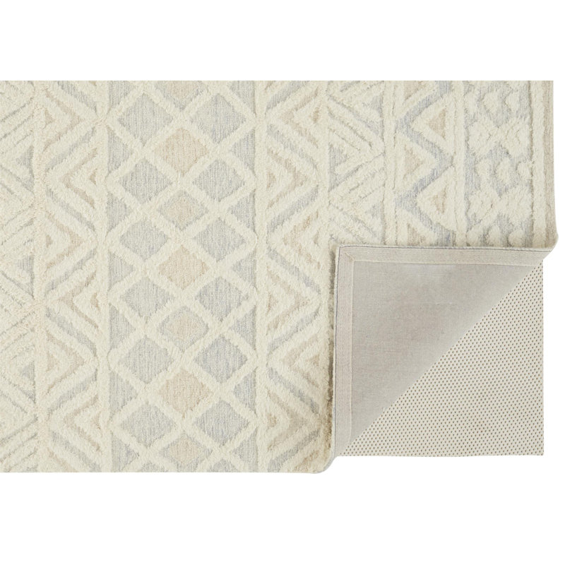 Saint Lucia Hand Tufted Wool Geometric Area Rug, Rectangle 2' x 3'