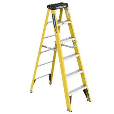 Fibreglass Step Ladder 6-Step 300LBS Yellow