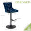 Tabouret de bar, fauteuil en velours avec fonction pivotante et base en métal, tabourets de bar en métal-1870986541
