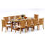 6 Seats 7 Pcs Grade-A Teak Wood Dining Set: 94" Mas Oval Trestle Leg Table And 6 Cahyo Stacking Arm Chairs #11CH2306-1041129203-816156259