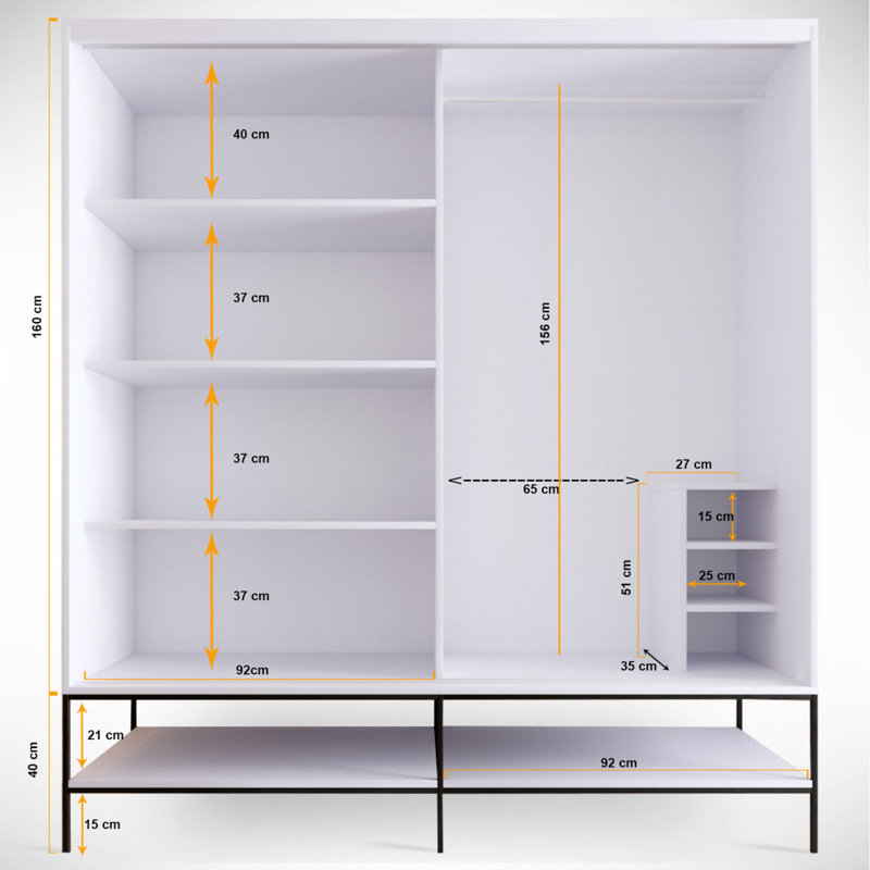 Armoire Aglaia, H 78,74 po x l 74,8 po x P 22,44 po