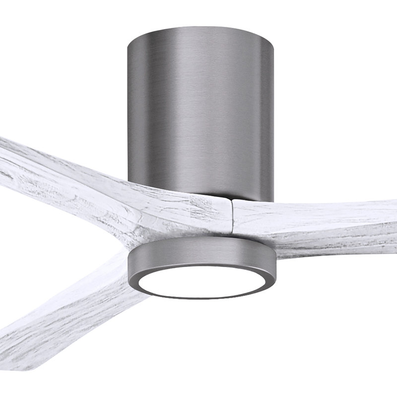 Irene LED Ceiling Fan, Matte White, Brushed Pewter, 60"