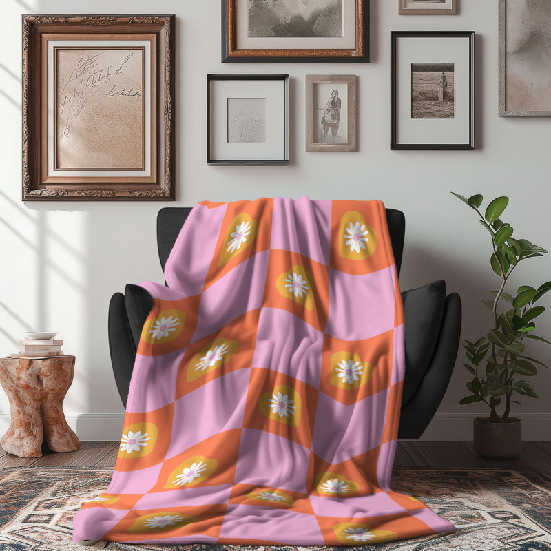 Retro Vibe - 1 pièce Sherpa Premium, L 60 po x L 80 po