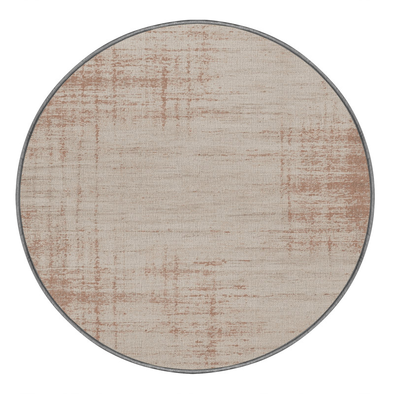 Tapis abstrait gris lavable à la machine, Rond 3 pi