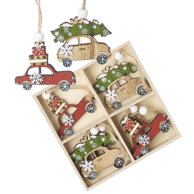 12cm Wood Hanging Figurine Ornament