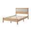Cadre de lit en bois d'hévéa massif avec tête de lit rembourrée, pieds de soutien centraux, tailles Twin-XL / Full / Queen, noyer / naturel / brun, sommier non requis-803014839-803014824