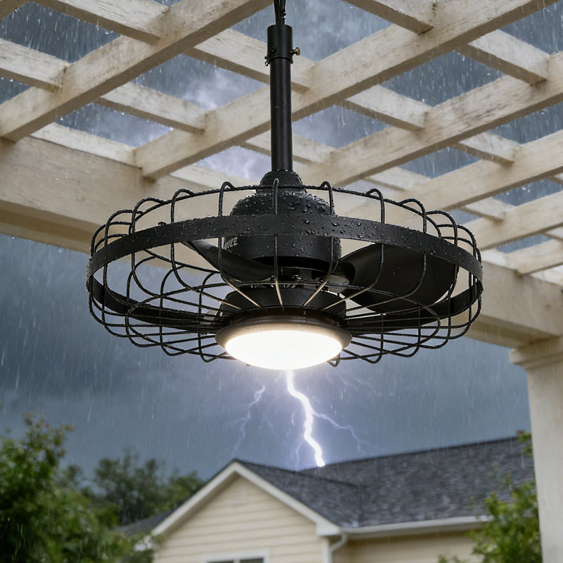 20" Plug in Outdoor Ceiling Fan with Lights and Remote Control Smart App for Outdoor Patio Porch