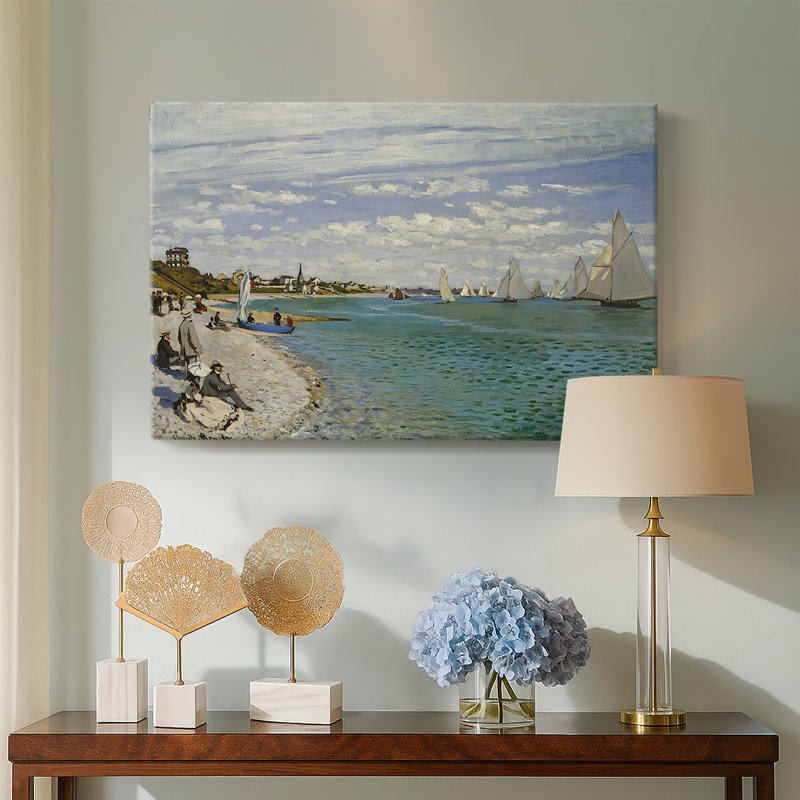 Regatta at Sainte-Adresse-Claude Monet-Gallery Wrapped Canvas-1867, 18 x 27