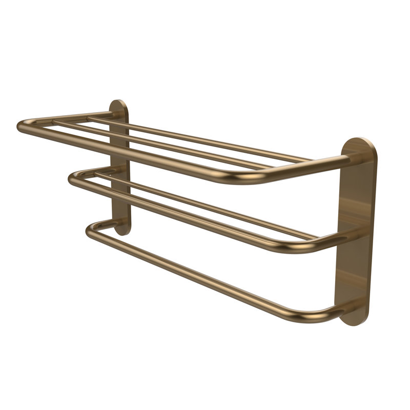 Bineta Metal Tiered Shelf with Towel Bar, Brushed Bronze