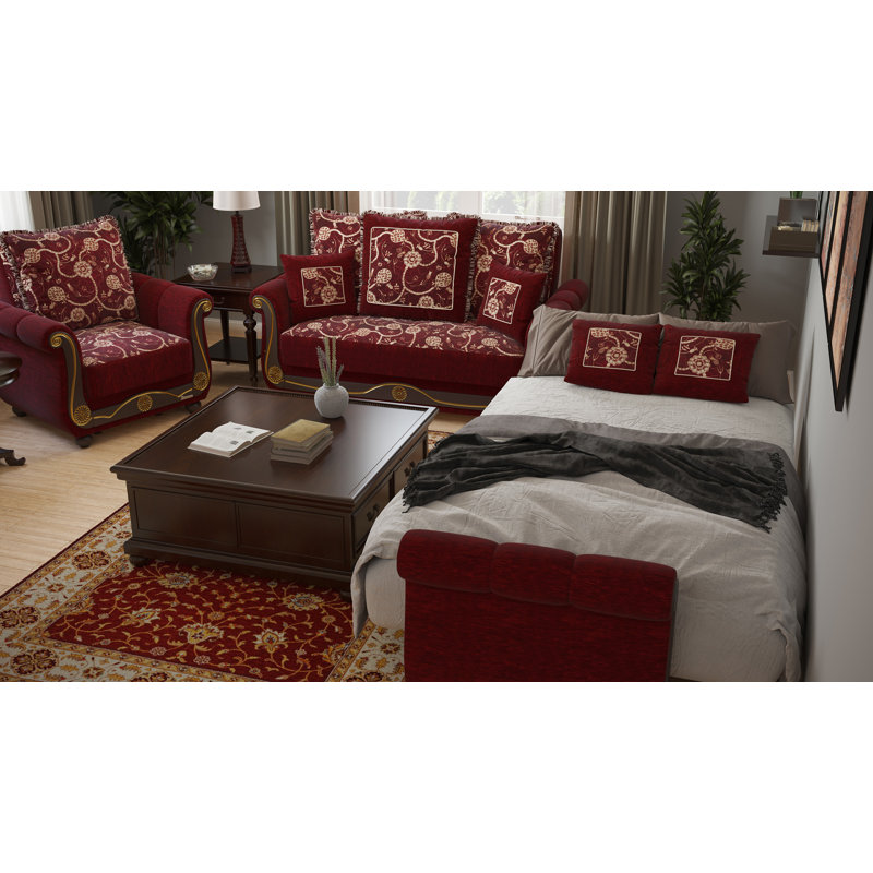 Causeuse convertible avec rangement Collection, Rouge