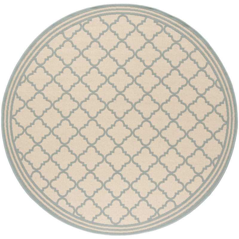 Adler Performance Geometric Indoor/Outdoor Area Rug, Round 4'