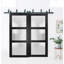 Panneau de porte de grange en verre givré Slab | Lucia 2552 noir mat | Portes robustes avec finition | Pochette coulissante à poche 36 po x 80 po en verre givré-55746170-55746171