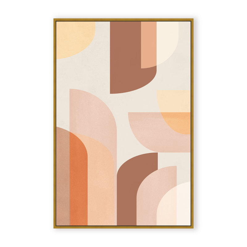 Abstract Retro Geometric by  - Picture Frame Graphic Art on Paper, 24" H x 16" W x 1.125" D, Brown, Framed Matted Print