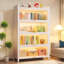 Armoire en métal blanche à cinq couches avec porte JOYBOS, H 57,48 po x l 31,5 po, P 12,6 po