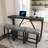 Bar Table Set With Power Outlet, Bar Table And Chairs Set, 4 Piece Dining Table Set, Industrial Breakfast Table Set, For Living Room, Dining Room-1297745343