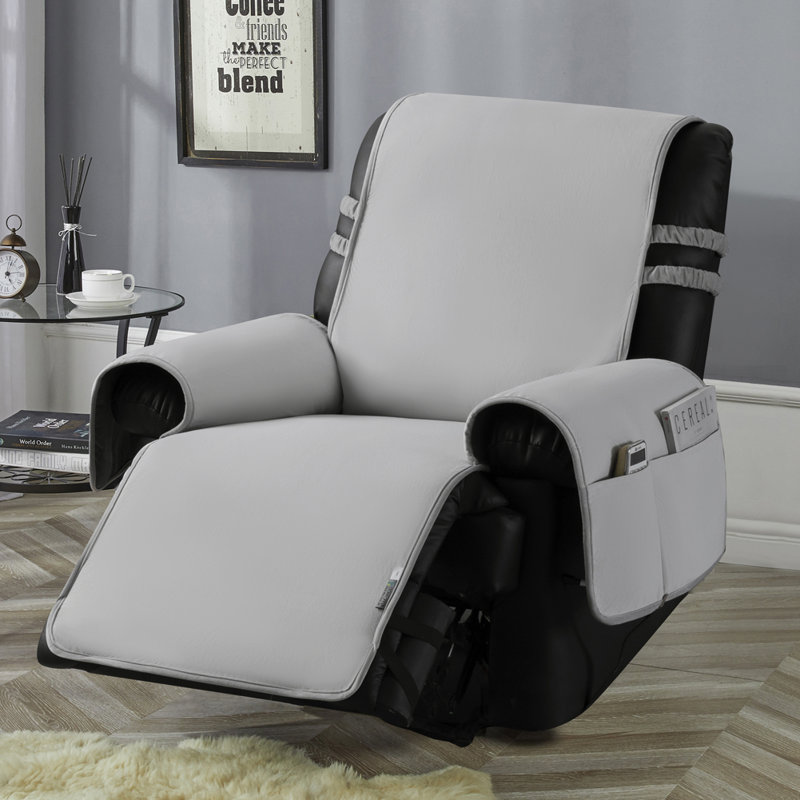 Cooling Recliner Cover Stay in Place (Grey, 23“）, Gray Nylon