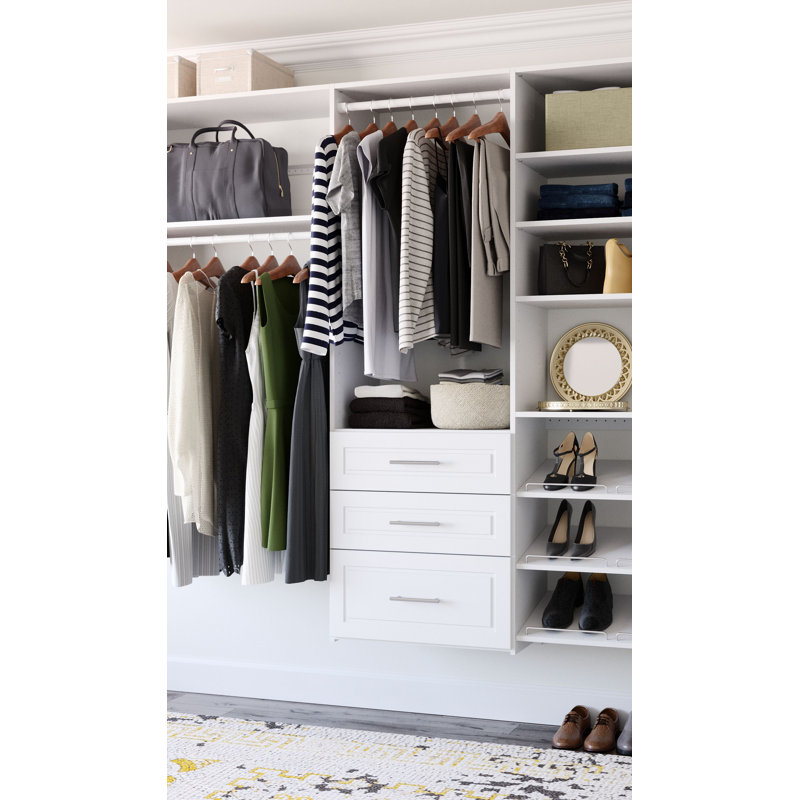 96'' - 120'' Closet System (Can Be Cut To Fit), White