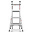 Échelle pliante en aluminium multi-positions, structure en A et échelle droite