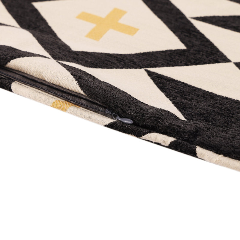 Queen Black and Beige Cotton Southwestern Comforter Set