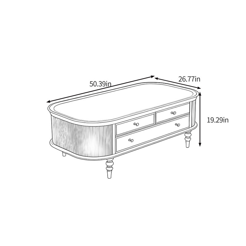 Lauri, H 19,29 po x L 50,39 po x l 26,77 po