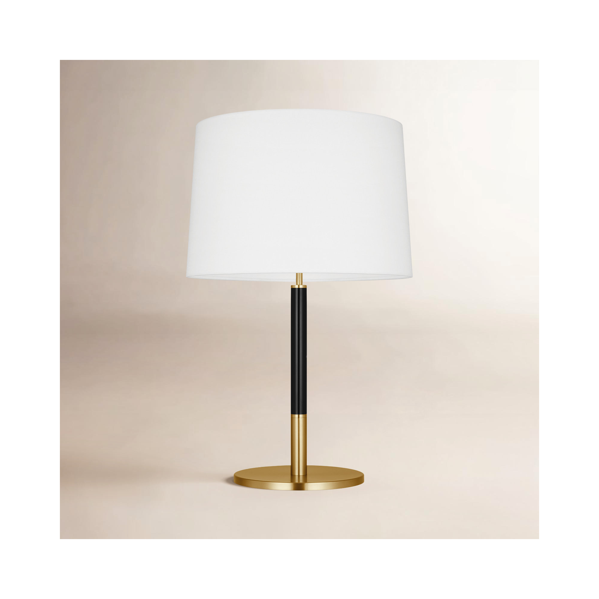Metal Table Lamp, Burnished Brass Black
