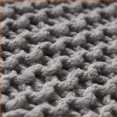 Repose-pieds polyvalent tricoté à la main 17 x 17 x 17, repose-pieds polyvalent | Gris clair | Coton
