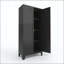 Armoire de rangement en métal 61 po avec 2 portes galbées-126511896