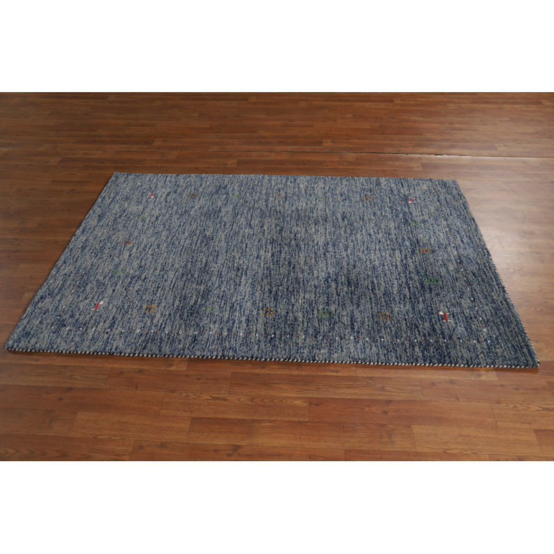 Blue Handmade Tribal Gabbeh Indian Rug 4x6