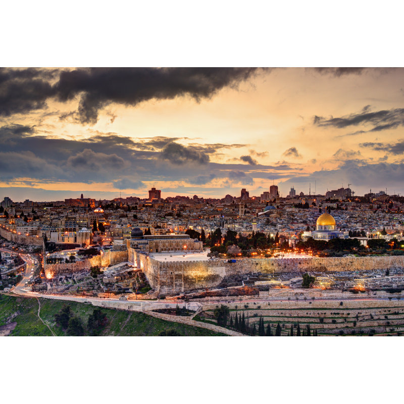 Jerusalem Old City Skyline - Wrapped Canvas Print, 30cm H x 46cm W x 3.8cm D