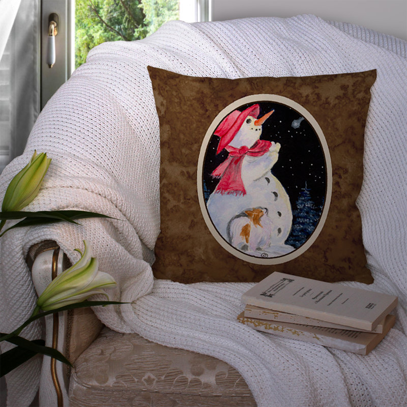 Coussin décoratif intérieur / extérieur Snowman with Papillion