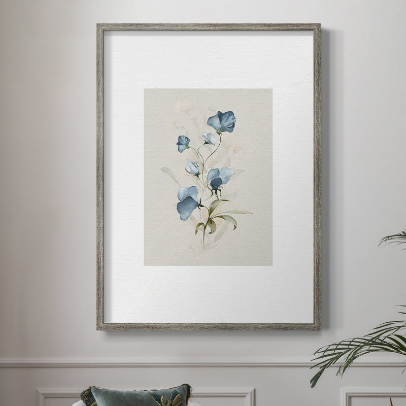 Sweet Pea I, reproduction encadrée - bois massif, H 30 po x l 24 po